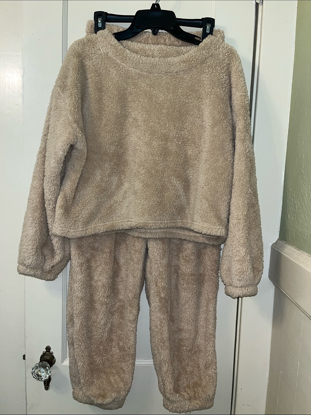 Cozy Plush Pajama Set in Beige